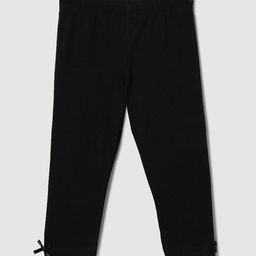 max Girls Black Solid Leggings-69