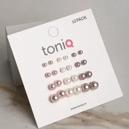 ToniQ Set Of 12 Circular Studs Earrings-50