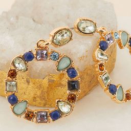 Accessorize Gold Plated Stone Studded Circular Drop Earrings-46