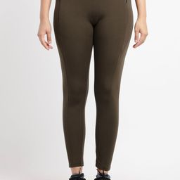 Status Quo Olive Solid  Jeggings-picture-36