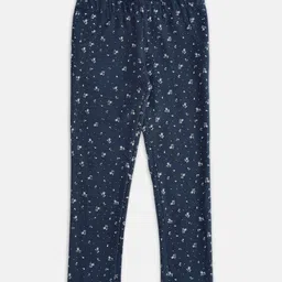 Pantaloons Junior Girls Navy Blue Printed Jeggings-picture-48