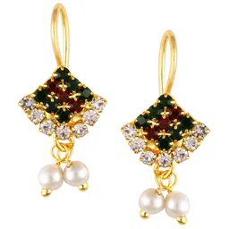 Vighnaharta Gold-Plated Teardrop Shaped Ear Cuff-47