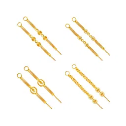 Vighnaharta Set Of 4 Gold-Plated Floral Ear Cuff Earrings-image-20