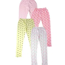 IndiWeaves Pack Of 4 Printed Pure Cotton Ankle Length Leggings-image-11