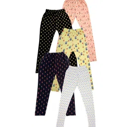 IndiWeaves Girls Pack of 5 Printed Super Soft Ankle-Length Leggings-image-44