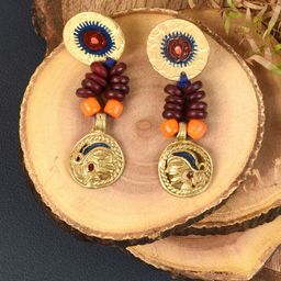 AAKRITI ART CREATIONS Beaded Quirky Drop Earrings-1