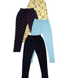 IndiWeaves Girls Pack of 4 Printed Pure Cotton Ankle-Length Leggings-image-58