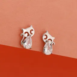 GIVA 925 Silver Kitty Earrings-14