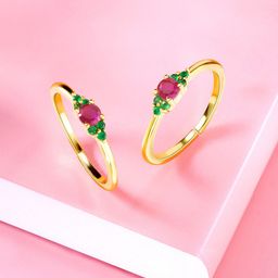 Peora Gold-Plated CZ-Studded Adjustable Toe Rings-image-25