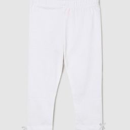 max Girls White Solid Ankle-Length Leggings-49