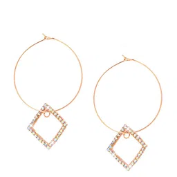 Shining Jewel - By Shivansh Rose Gold-Plated Contemporary Hoop Earrings-image-38