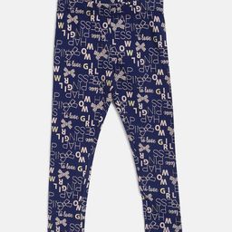 Chicco Girls Navy Blue & Pink Printed Ankle-Length Leggings-image-42