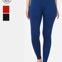 BUY NEW TREND Women Pack Of 3 Solid Ankle-Length Pure Cotton Leggings-image-54
