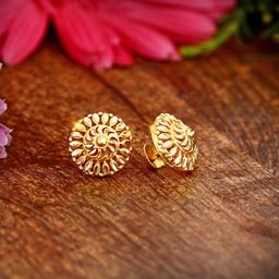 Vighnaharta Gold-Plated Circular Studs Earrings-28