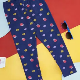 Pantaloons Junior Girls Printed Cotton Ankle Length Leggings-picture-12