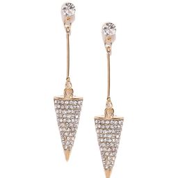 DressBerry Gold-Plated Artificial Stones Contemporary Drop Earrings-16