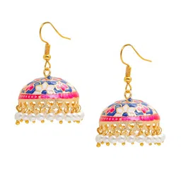 Shining Jewel - By Shivansh Gold-Plated Contemporary Jhumkas Earrings-image-46