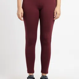 Status Quo Women Maroon Solid High Rise Jeggings-picture-21