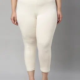 Go Colors Plus Size Mid Rise Slim Fit Ankle Length Leggings-24