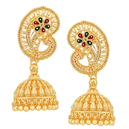 Vighnaharta Gold-Plated Dome Shaped Jhumkas-14