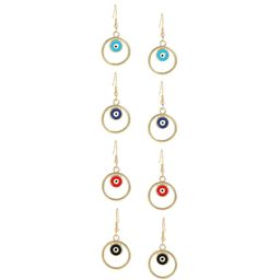 EL REGALO Multicoloured Geometric Hoop Earrings-image-38