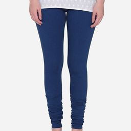 Vami Women Blue Solid Churidar-Length Leggings-image-13