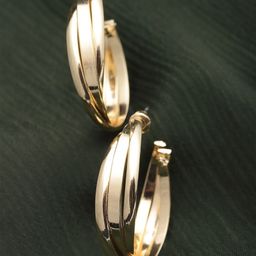 Bohey by KARATCART Gold-Plated Circular Half Hoop Earrings-0