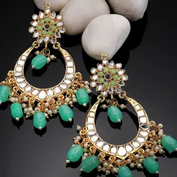 KARATCART Gold-Plated Contemporary Drop Earrings-image-16