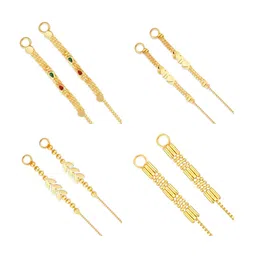 Vighnaharta Set Of 4 Gold-Plated Geometric Drop Earrings-picture-9