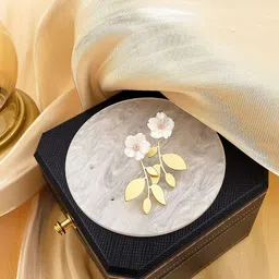 Yellow Chimes Gold-Toned Floral Designed Drop Earrings-43