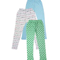 IndiWeaves Girls Pack Of 3 Printed Skin friendly Pure Cotton Ankle Length Leggings-image-63