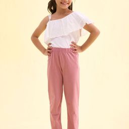Go Colors Girls Solid Ankle Length Leggings-image-58