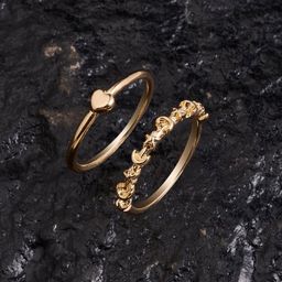 Accessorize Set Of 2 Star And Moon Detail Finger Rings-73