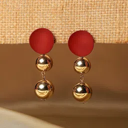 SOHI Artificial Beads Gold-Plated Drop Earrings-18