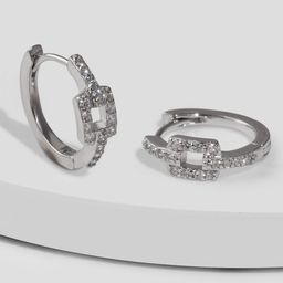 GIVA 925 Silver Sparkling Loop Hoop Earrings-25