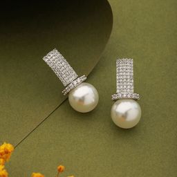Saraf RS Jewellery Silver-Plated Contemporary Studs Earrings-58