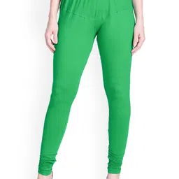 LYRA Women Green Solid Churidar Length Leggings-picture-15