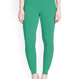 LYRA Women Green Solid Ankle Length Leggings-image-59