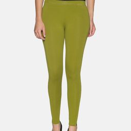 TWIN BIRDS Women Olive Green Solid Ankle Length Leggings-image-55