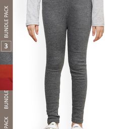 IndiWeaves Girls Pack Of 3 Woollen Ankle Length Leggings-picture-8
