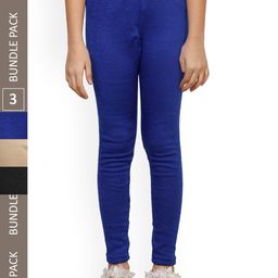 IndiWeaves Girls Pack Of 3 Ankle Length Warm Leggings-picture-22