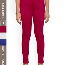 IndiWeaves Girls Pack Of 3 Woolen Ankle Length Leggings-picture-16