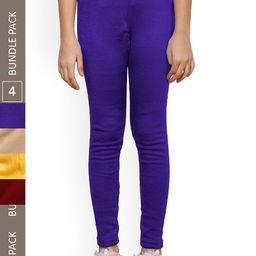 IndiWeaves Girls Pack Of 4 Ankle Length Warm Leggings-picture-42