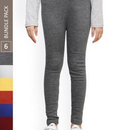 IndiWeaves Girls Pack Of 6 Woollen Ankle Length Leggings-picture-29