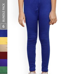 IndiWeaves Girls Pack Of 6 Woolen Ankle Length Leggings-picture-40