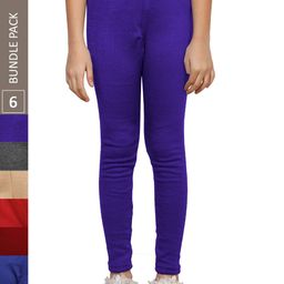 IndiWeaves Girls Pack of 6 Woolen Ankle-Length Leggings-picture-29