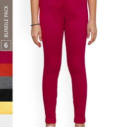 IndiWeaves Girls Pack Of 6 Woolen Ankle Length Leggings-picture-17