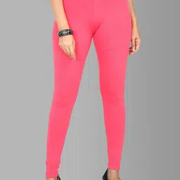 Feather Soft Elite Women Pink Solid Cotton Ankle Length Leggings-image-62