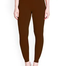 LYRA Women Brown Solid Ankle Length Leggings-image-67