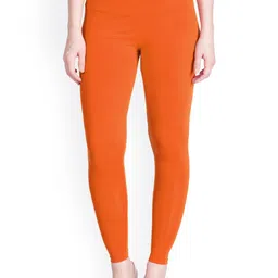 LYRA Women Orange Solid Ankle Length Leggings-image-60